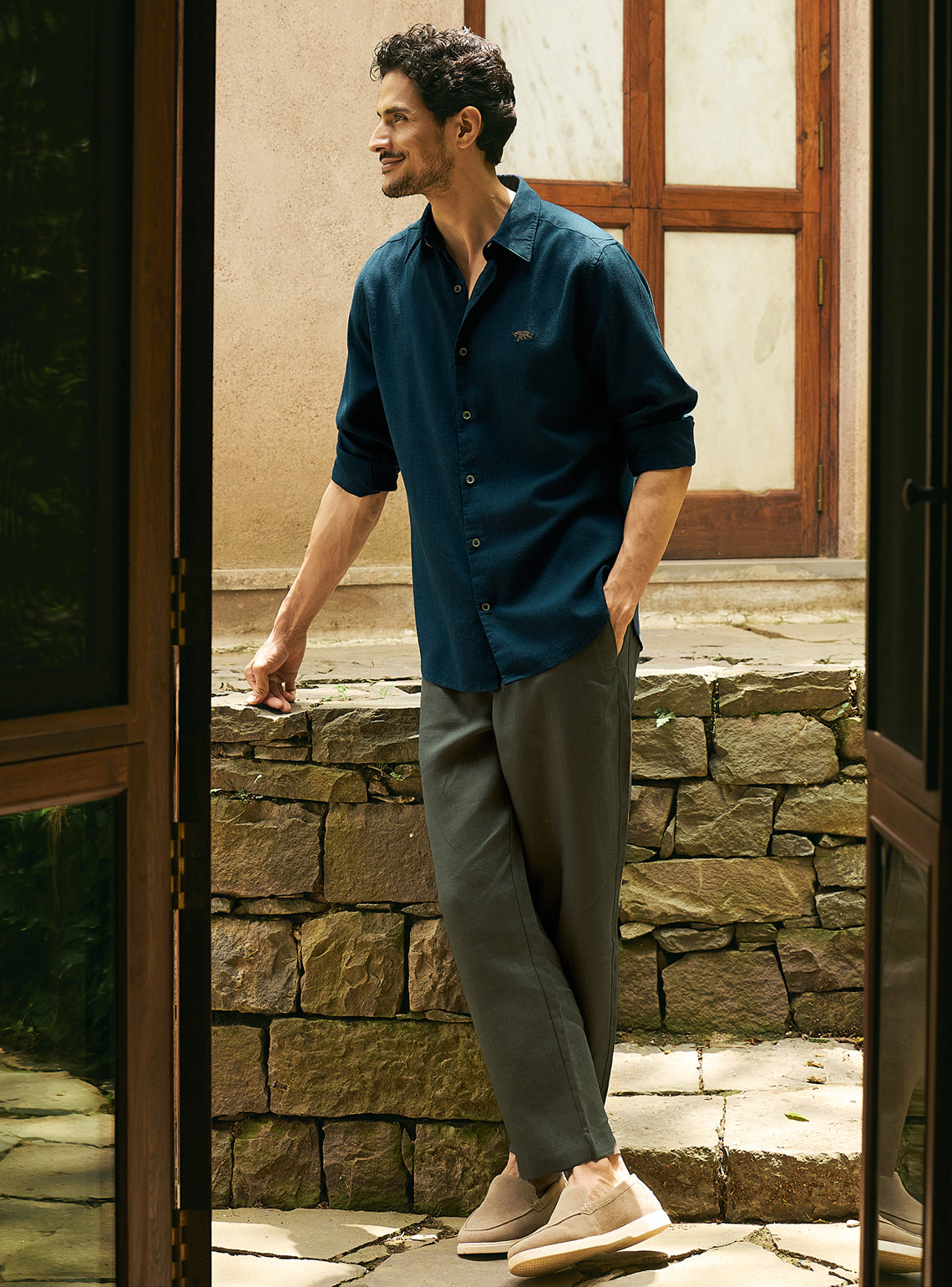 Abyss Navy Lyocell Linen Shirt