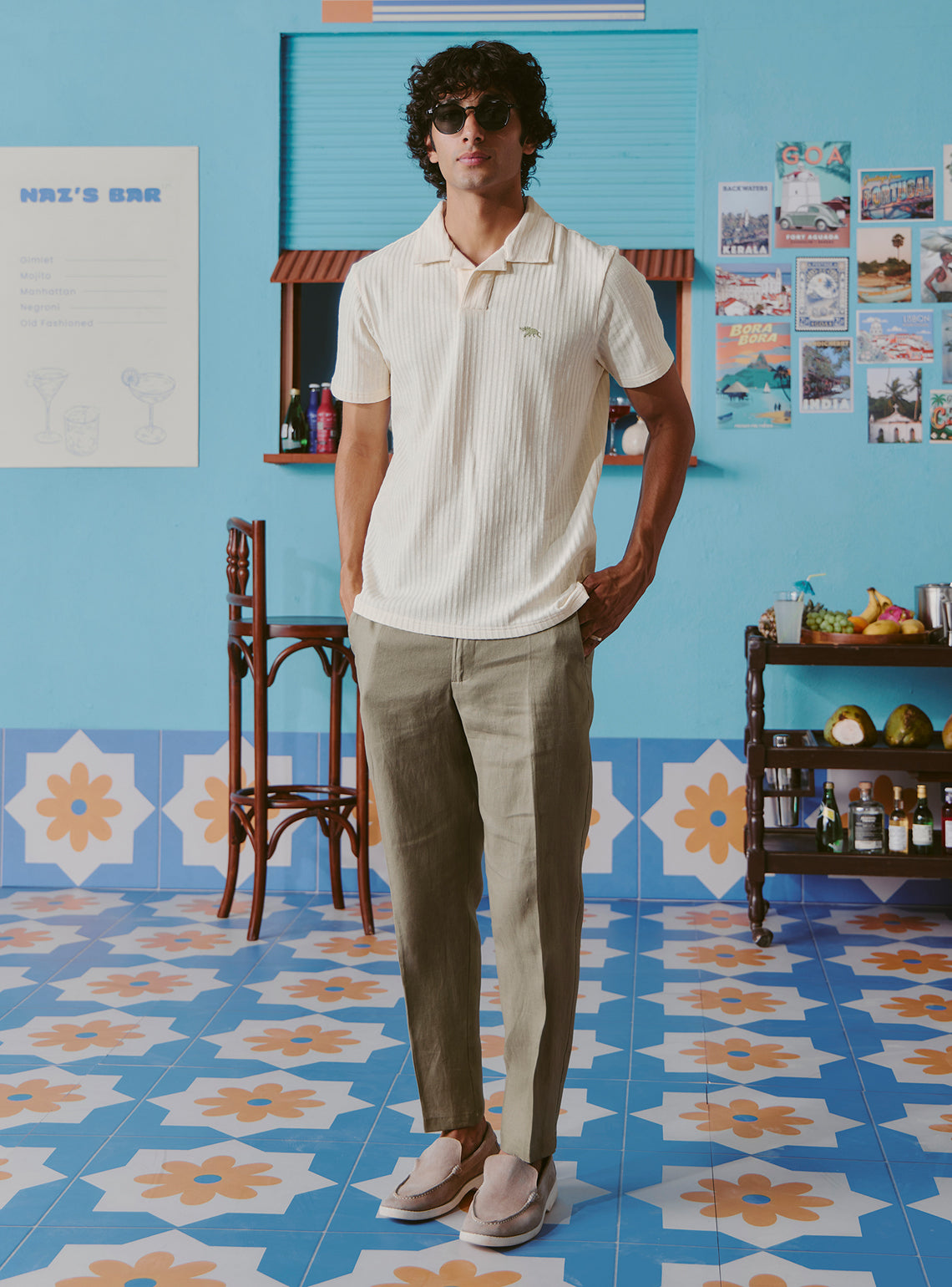 Gibson Off-White Cotton Blend Polo
