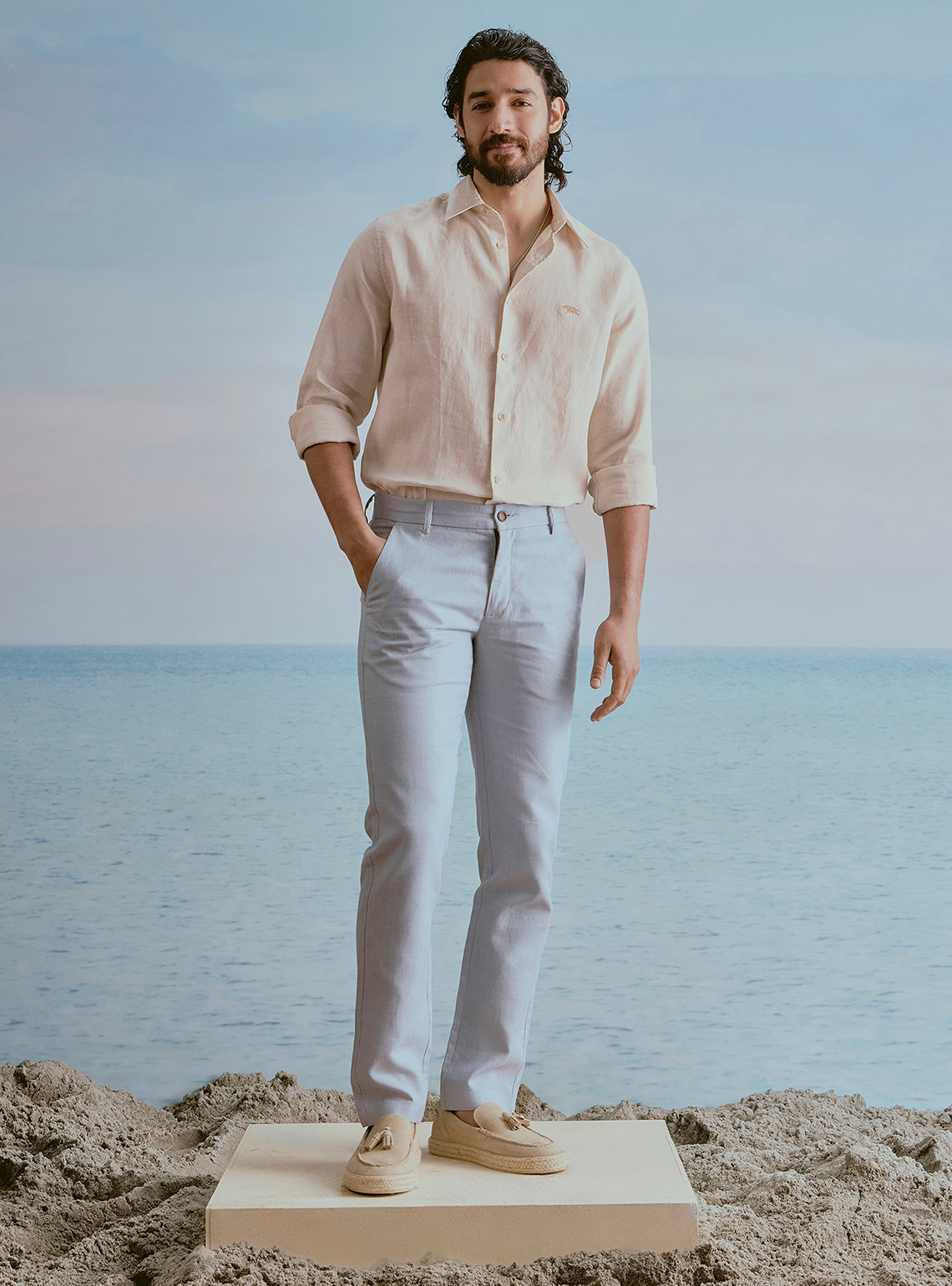 Sand Beige Linen Shirt