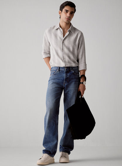 Ash Grey Cotton Dobby Shirt