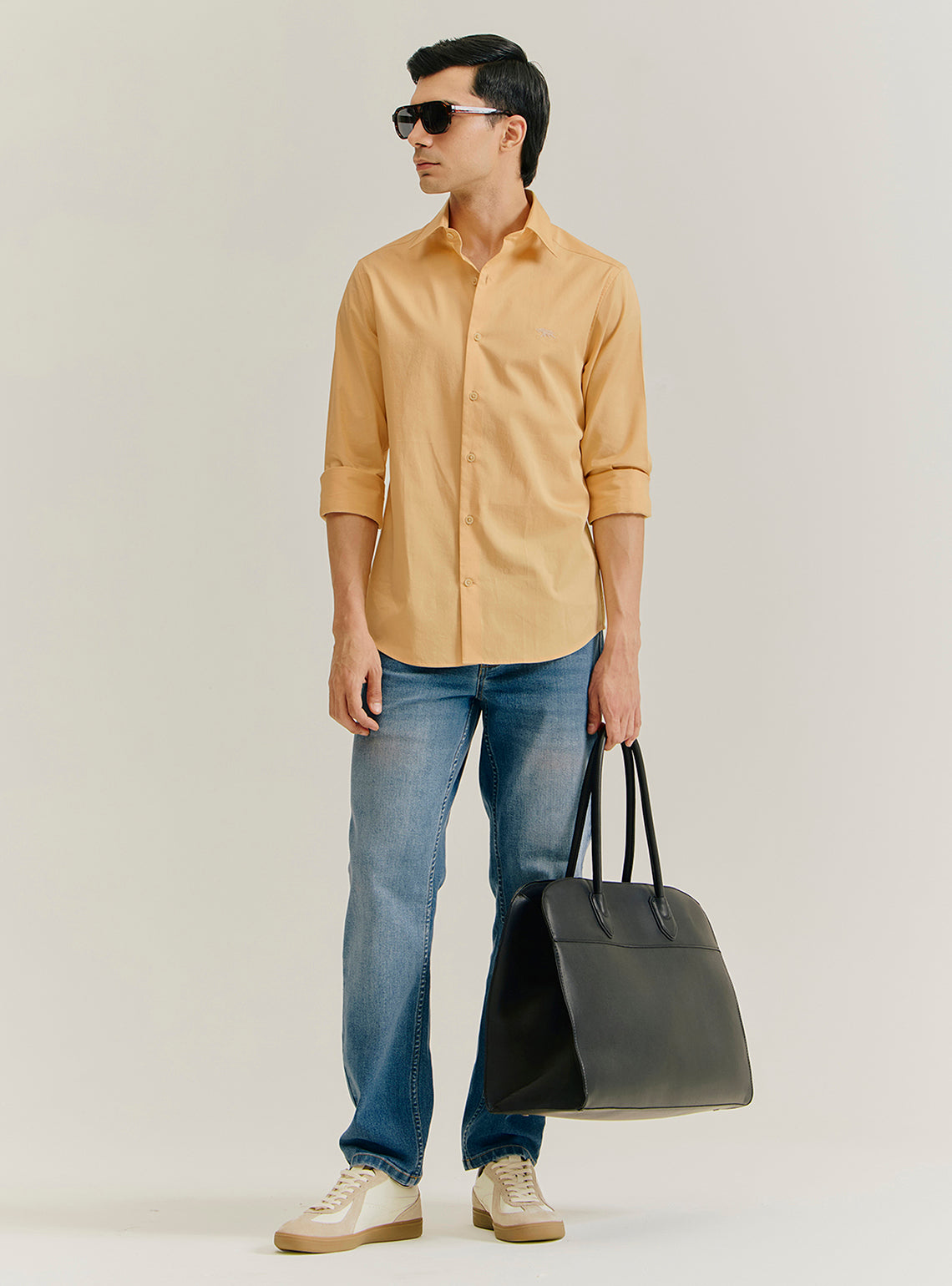 Mustard Yellow Cotton Twill Shirt