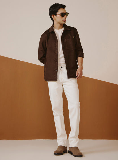 Eclipse Brown Poly Suede Jacket