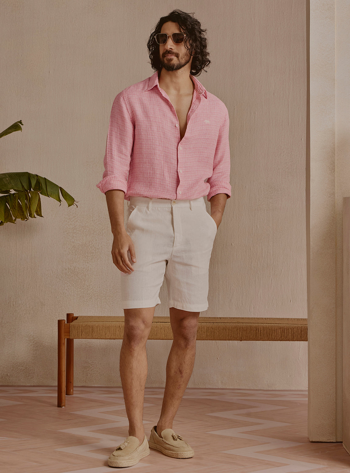 Blush Pink Linen Shirt