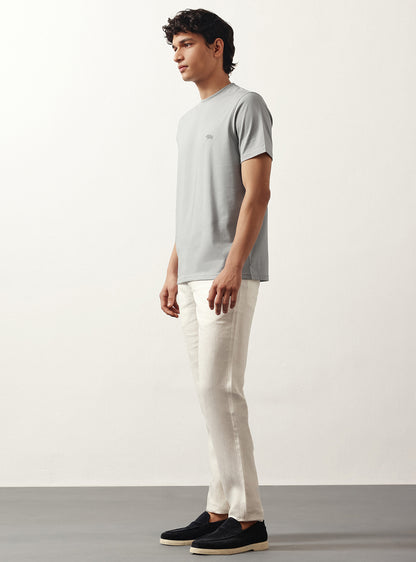 Silver Grey Cotton Crew