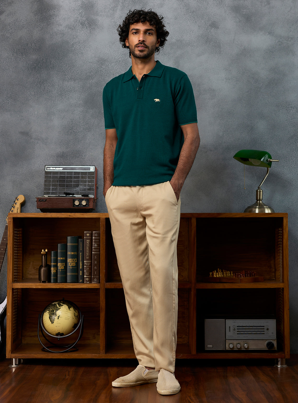 Encore Teal Cotton Polo