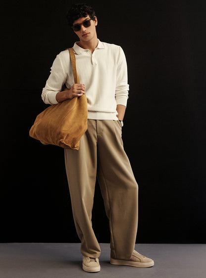 Zicron White Cotton Blend Pullover