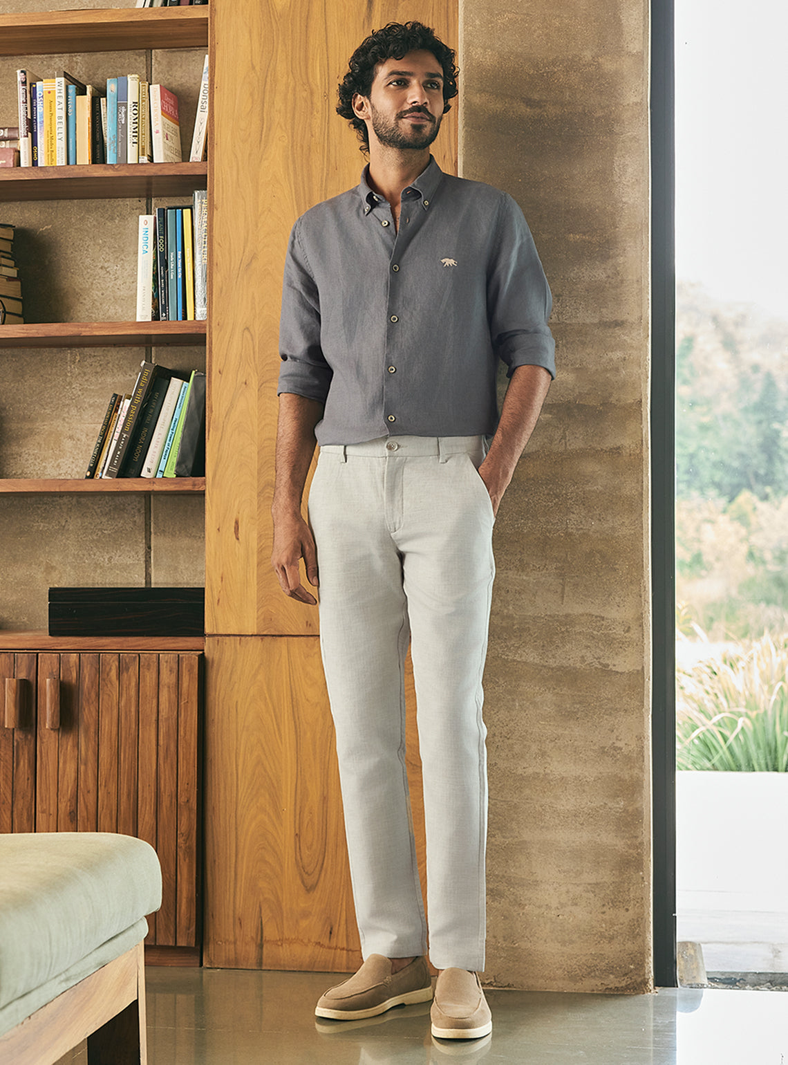 Mist Beige Linen Trousers