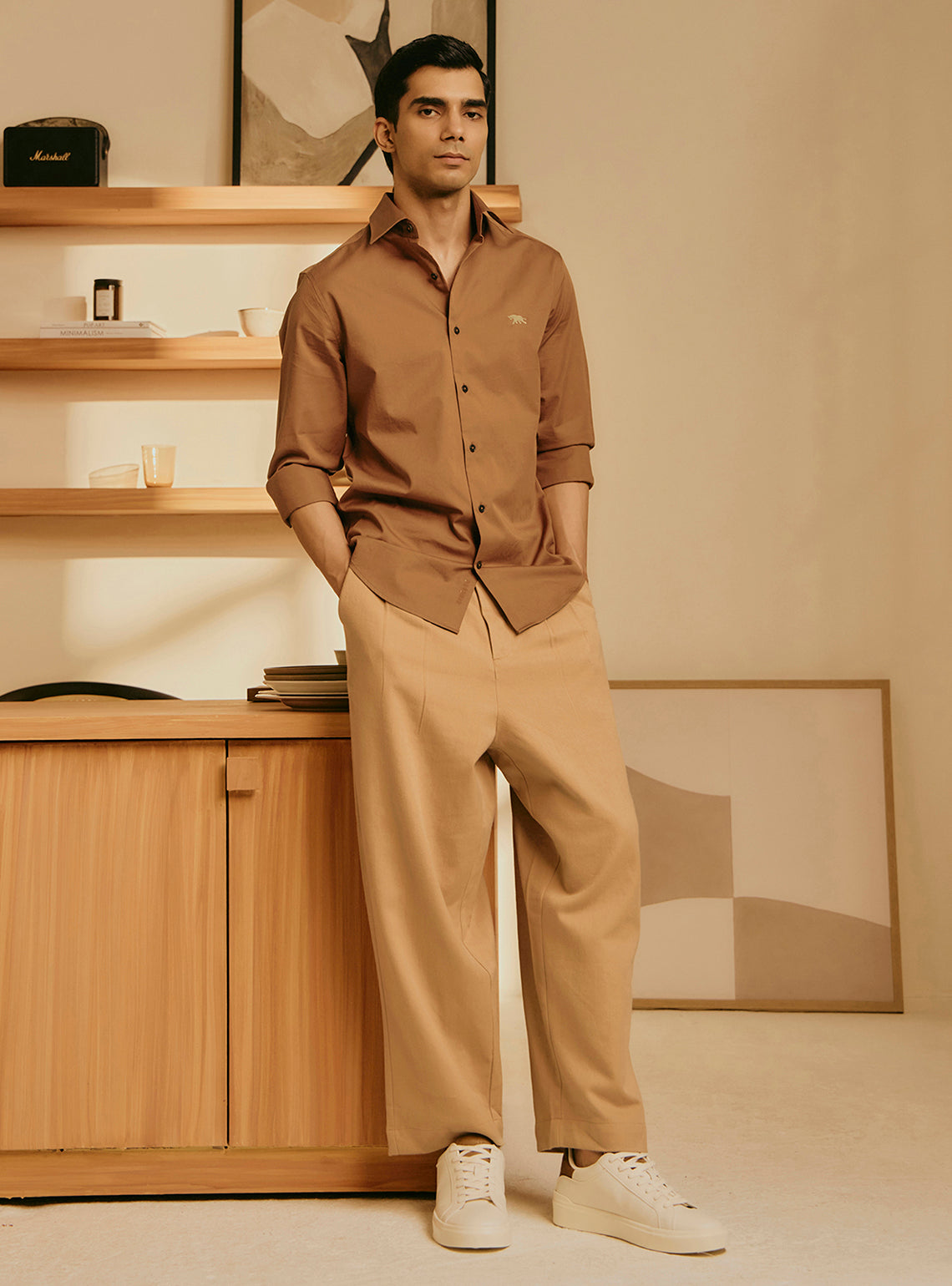 Cocoa Brown Cotton Twill Shirt