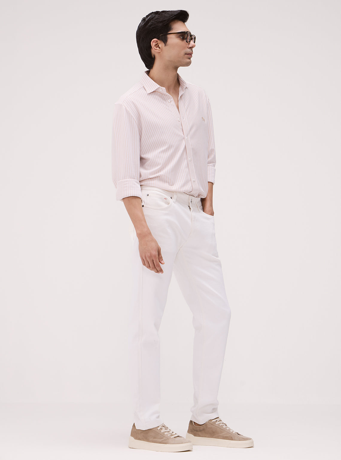 Sand Beige Cotton Knit Shirt