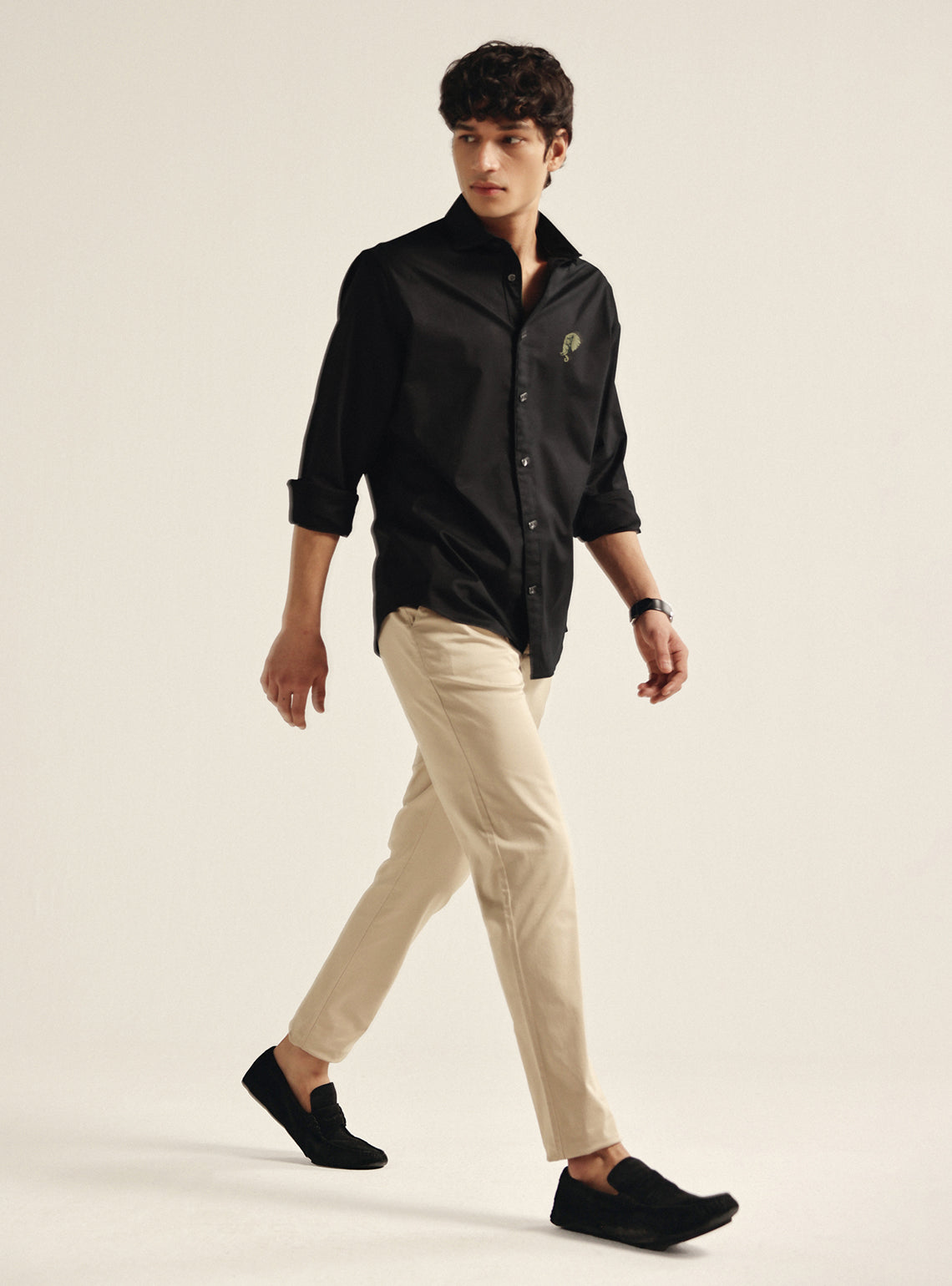 Ink Black Cotton Oxford Shirt