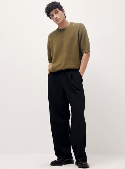 Honey Mustard Cotton Waffle Crew