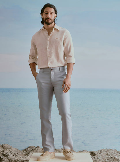 Harbour Grey Linen Trousers