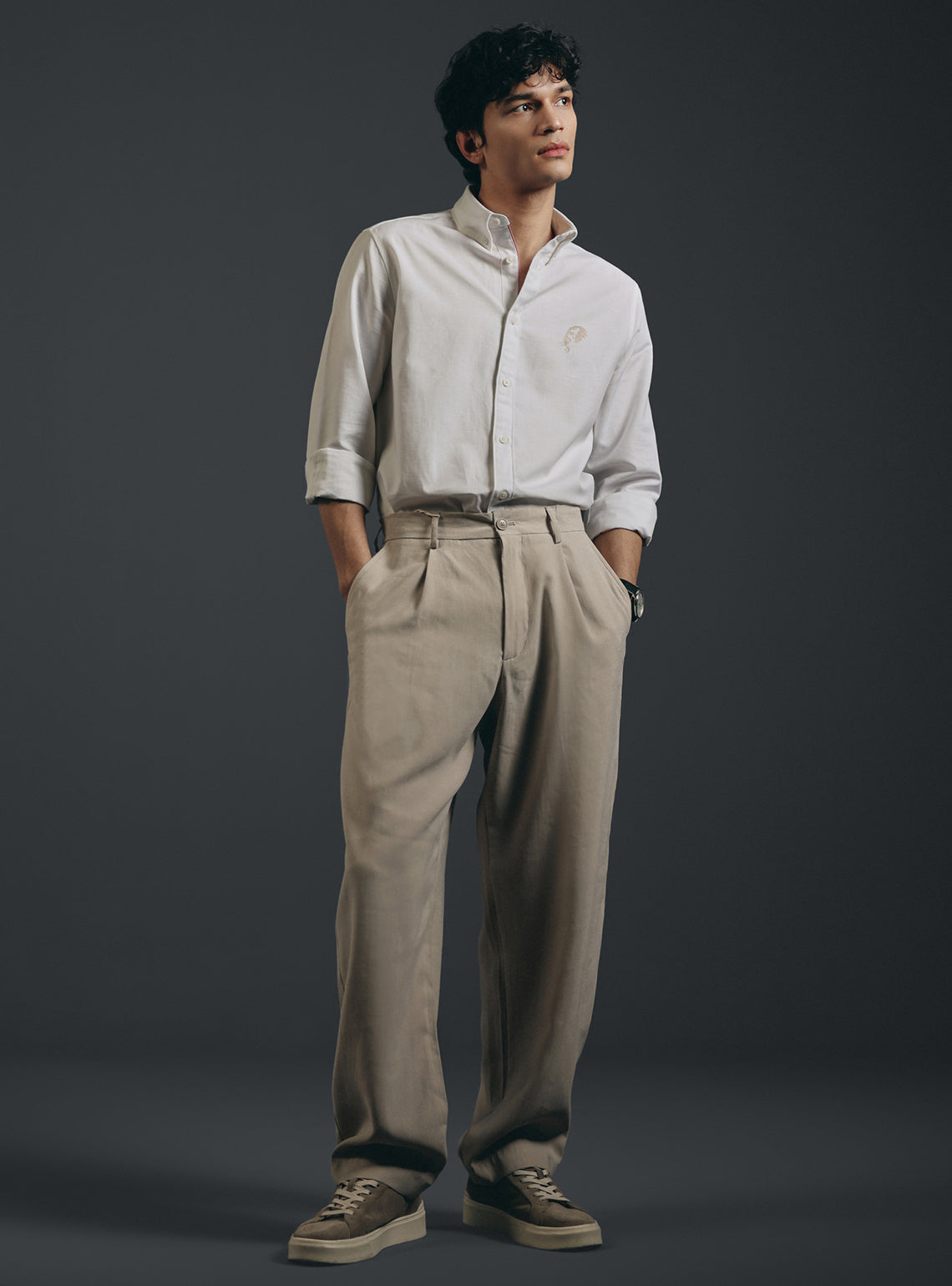 Dandelion White Cotton-Linen Shirt