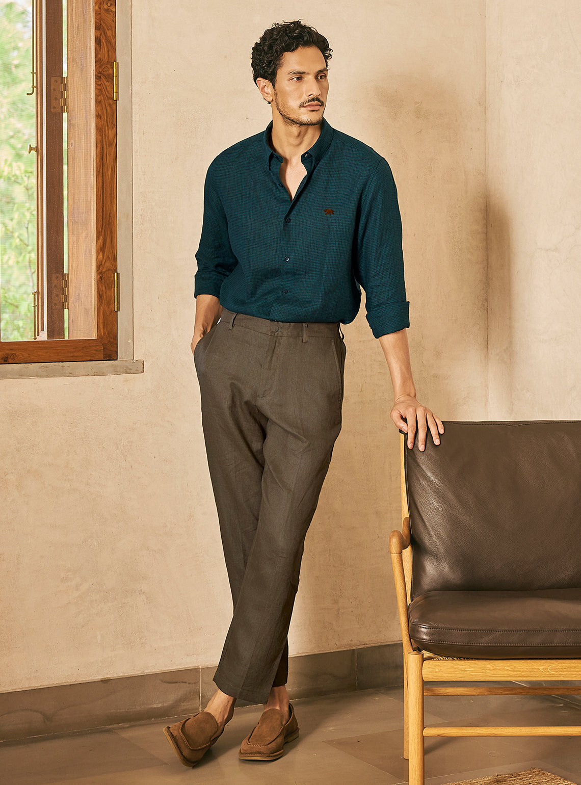 Canopy Green Check Linen Shirt