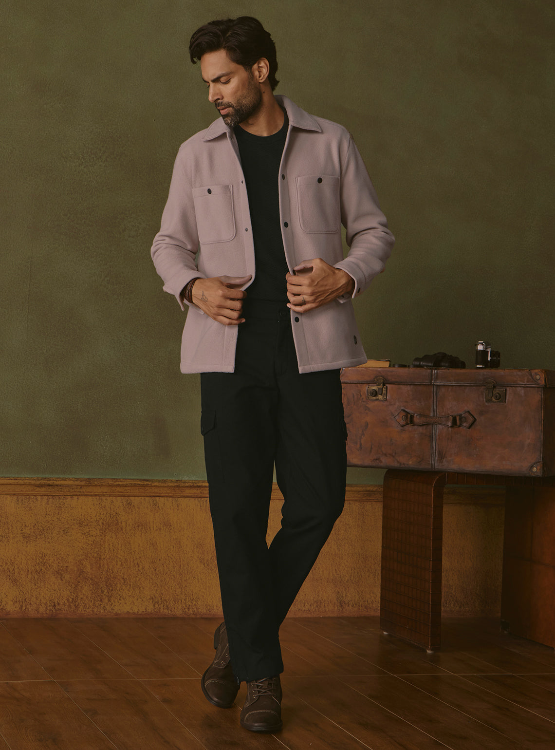Umber Brown Poly Fleece Jacket