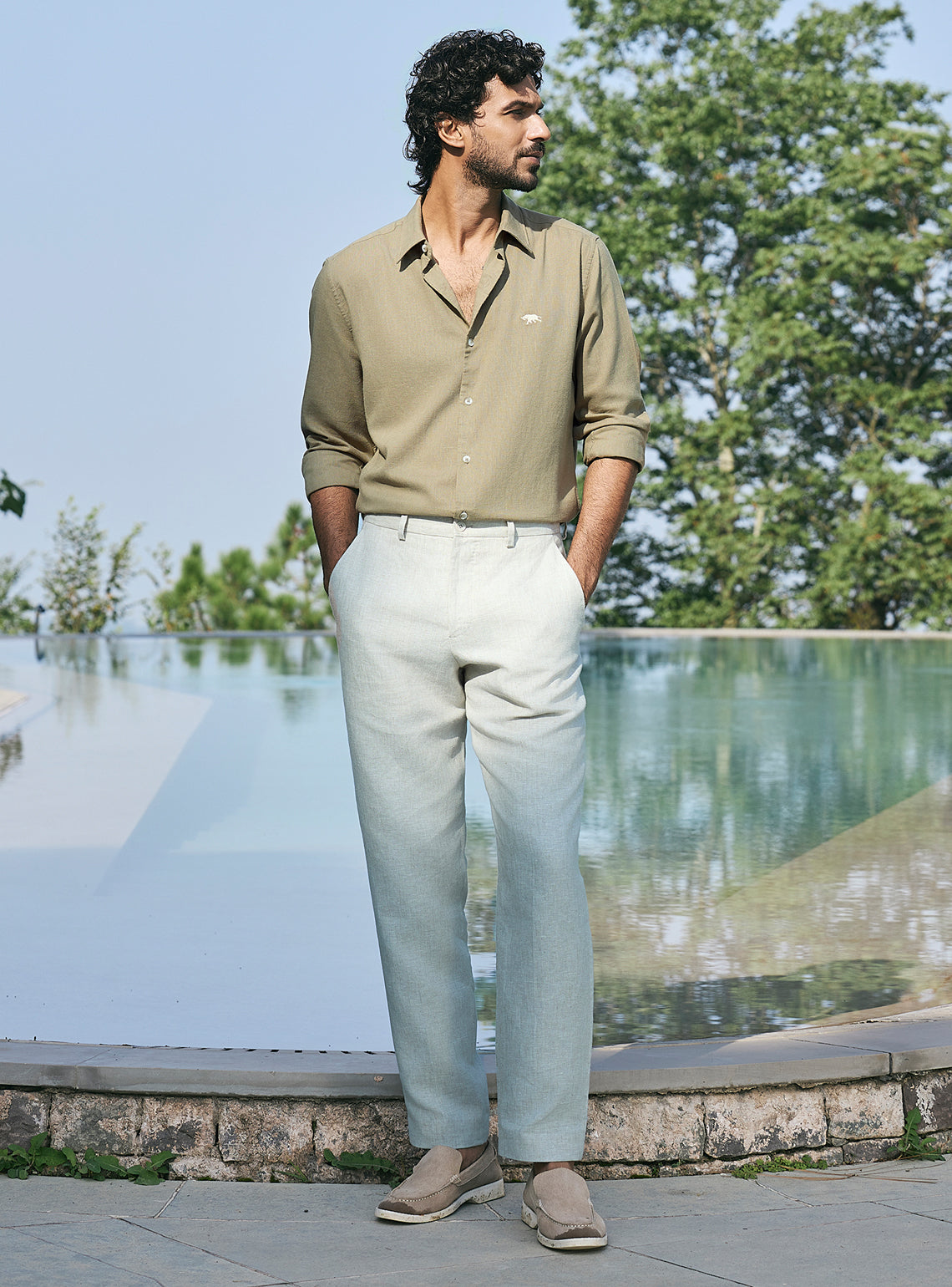 Zenith Olive Lyocell Linen Shirt