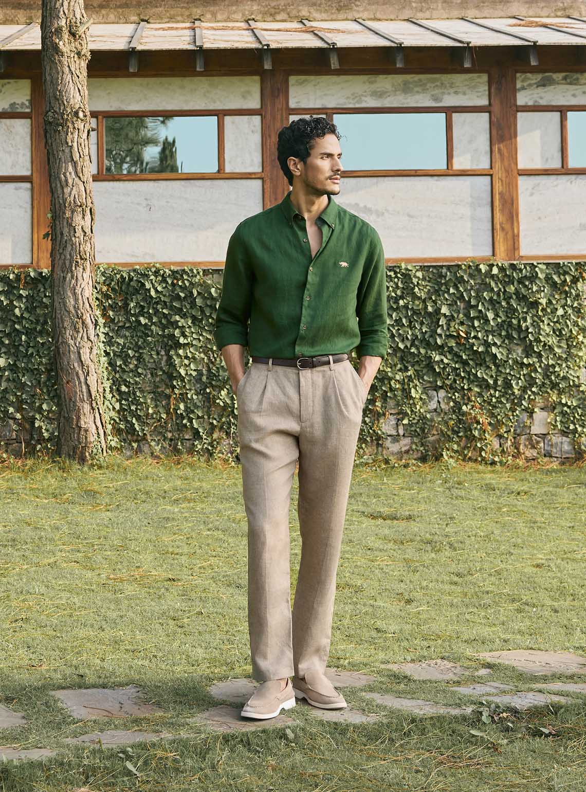 Glade Green European Linen Shirt