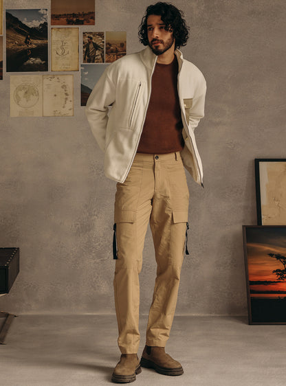 Bison White Cotton Fleece Jacket