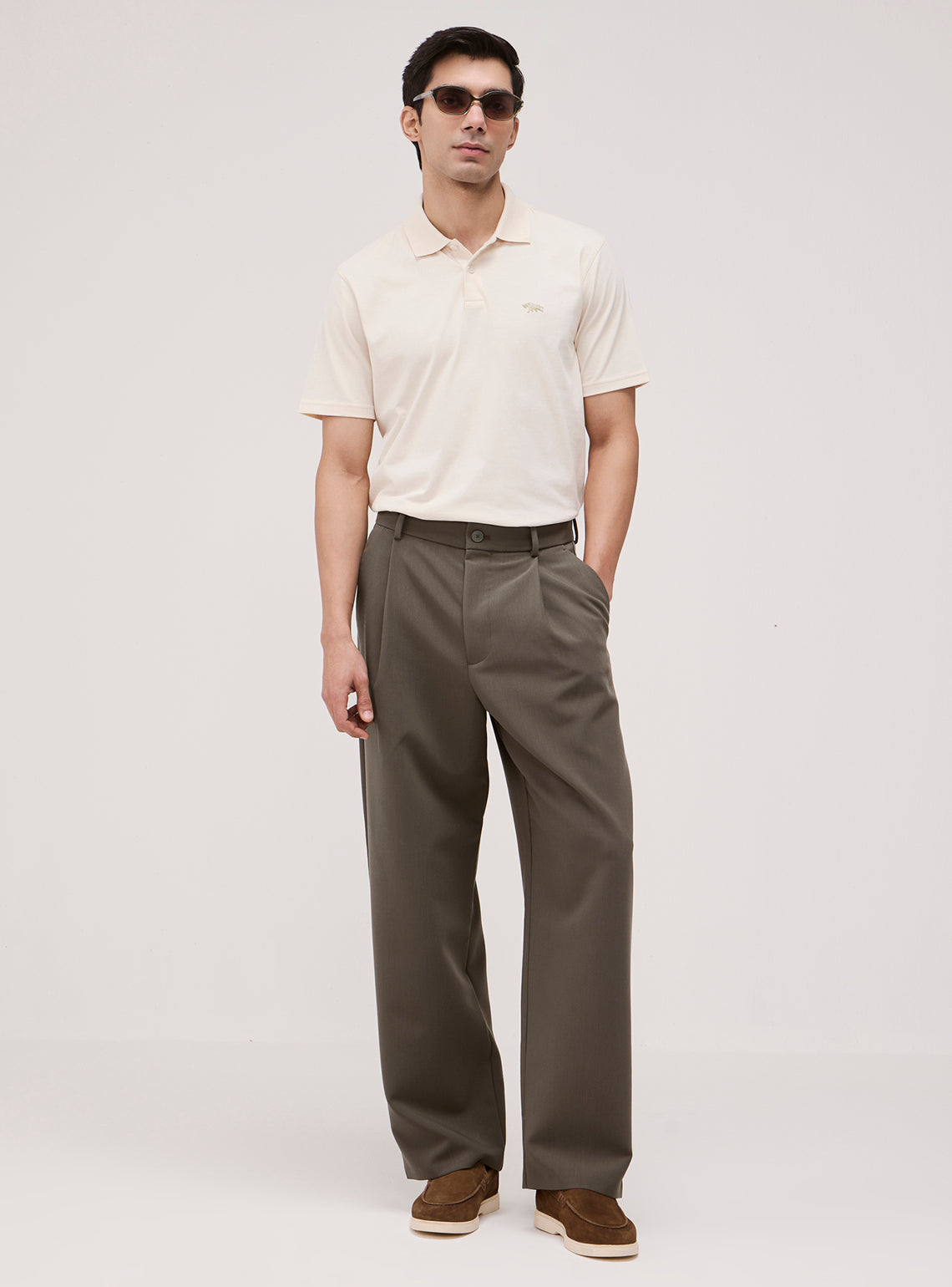 Caramel Beige Cotton Jersey Polo