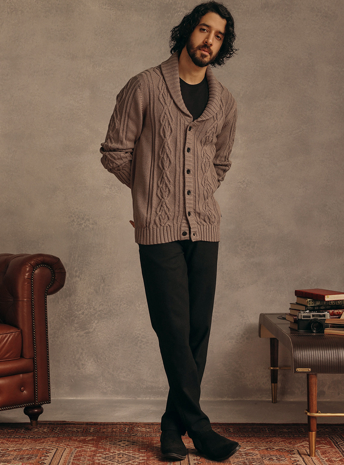 Woodburn Brown Cotton Cardigan