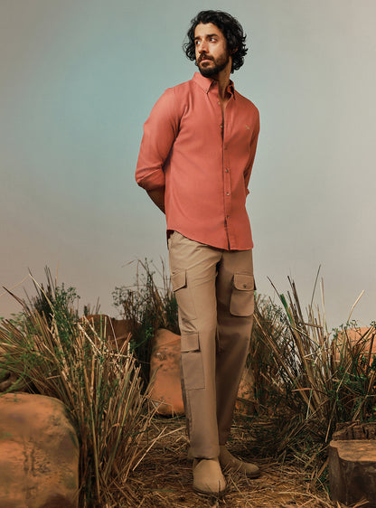 Dawn Pink Cotton Twill Shirt