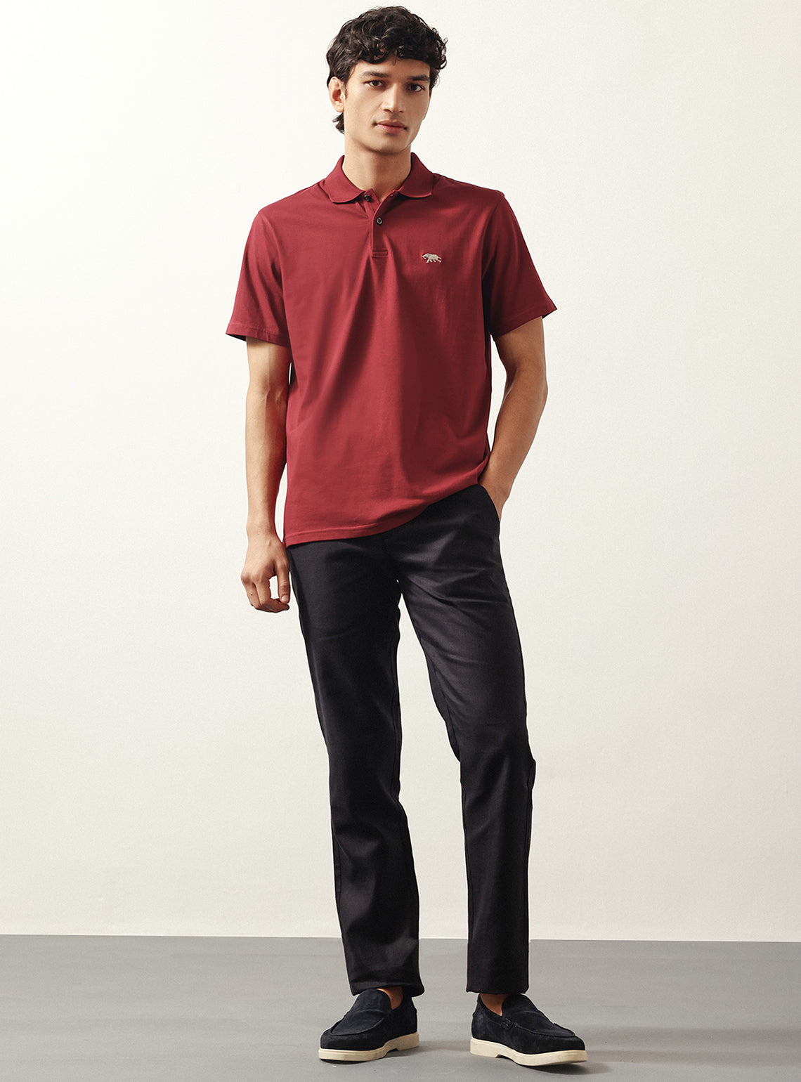 Sanguine Maroon Cotton Polo