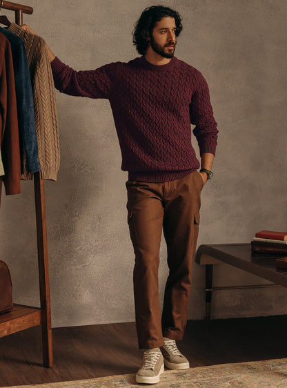 Deep Burgundy Cotton Wool Pullover