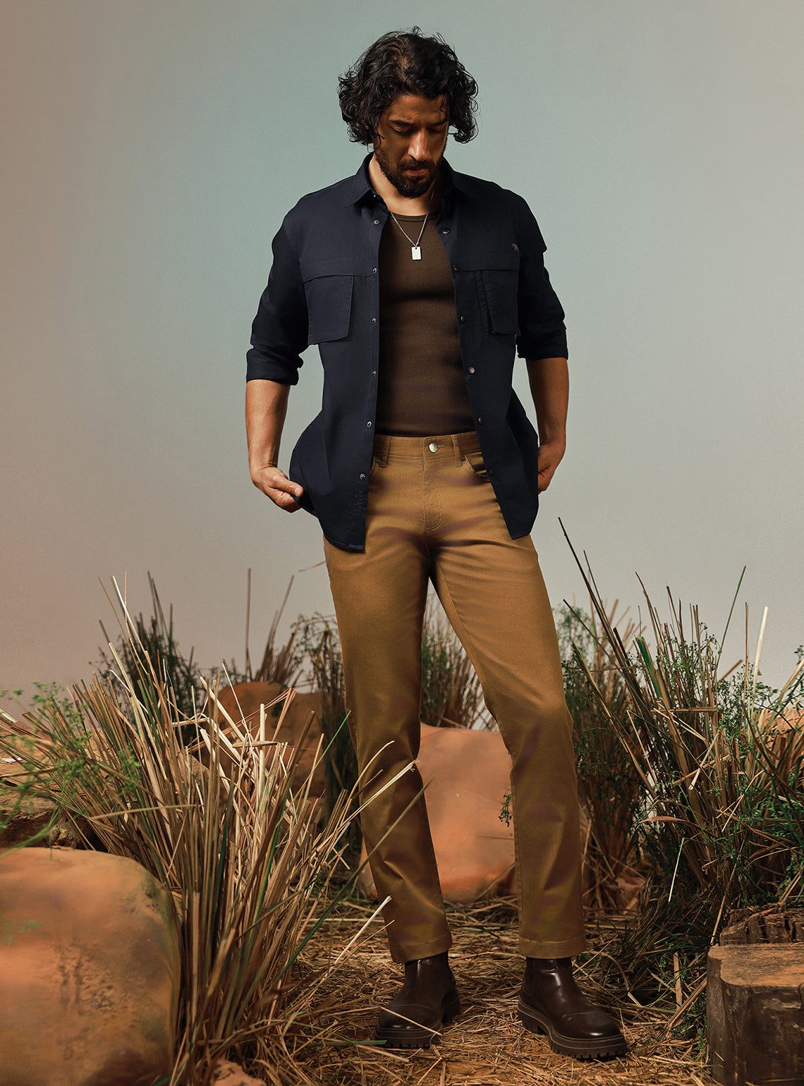 Dust Brown Cotton Overdye Chino