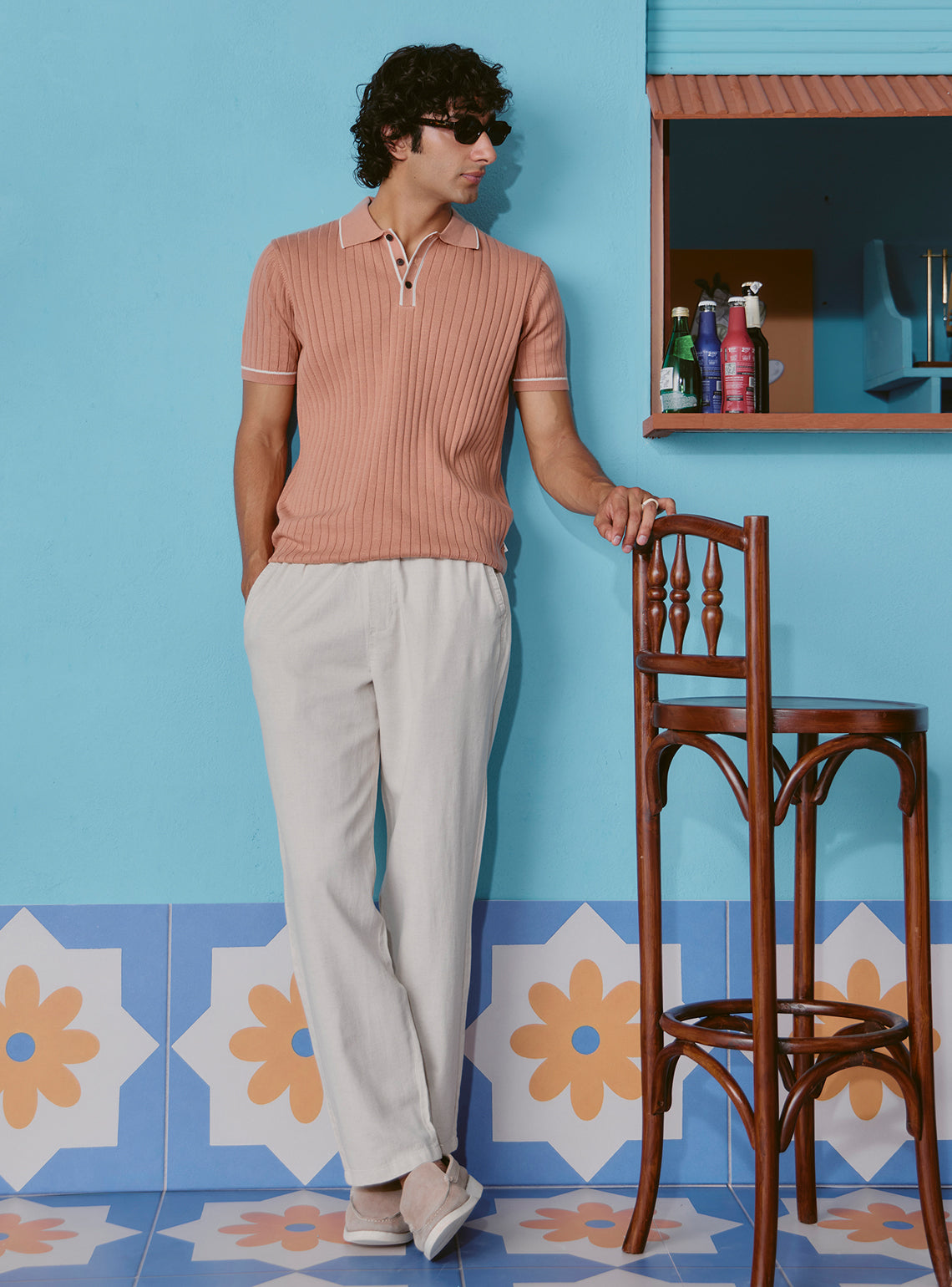 Manhatten Brown Cotton Rib Polo