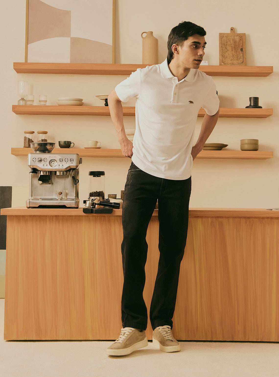 Cream White Supima Cotton Polo