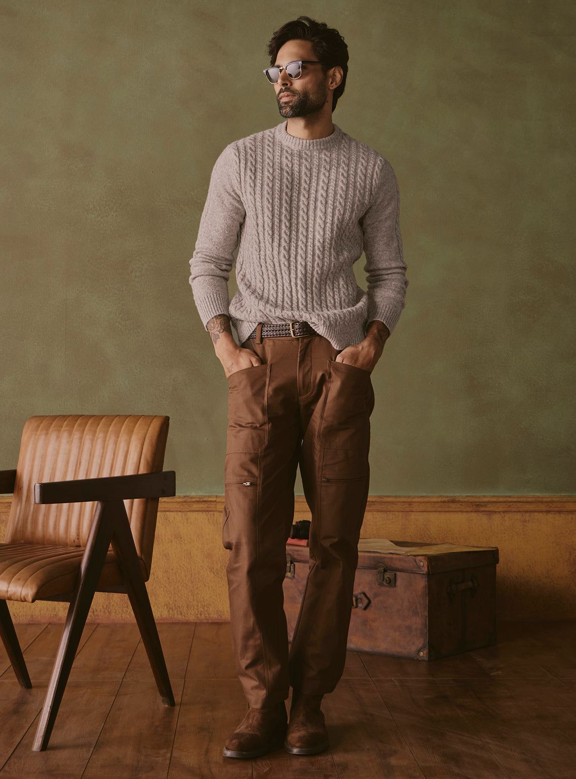 Quarry Beige Cable Pullover