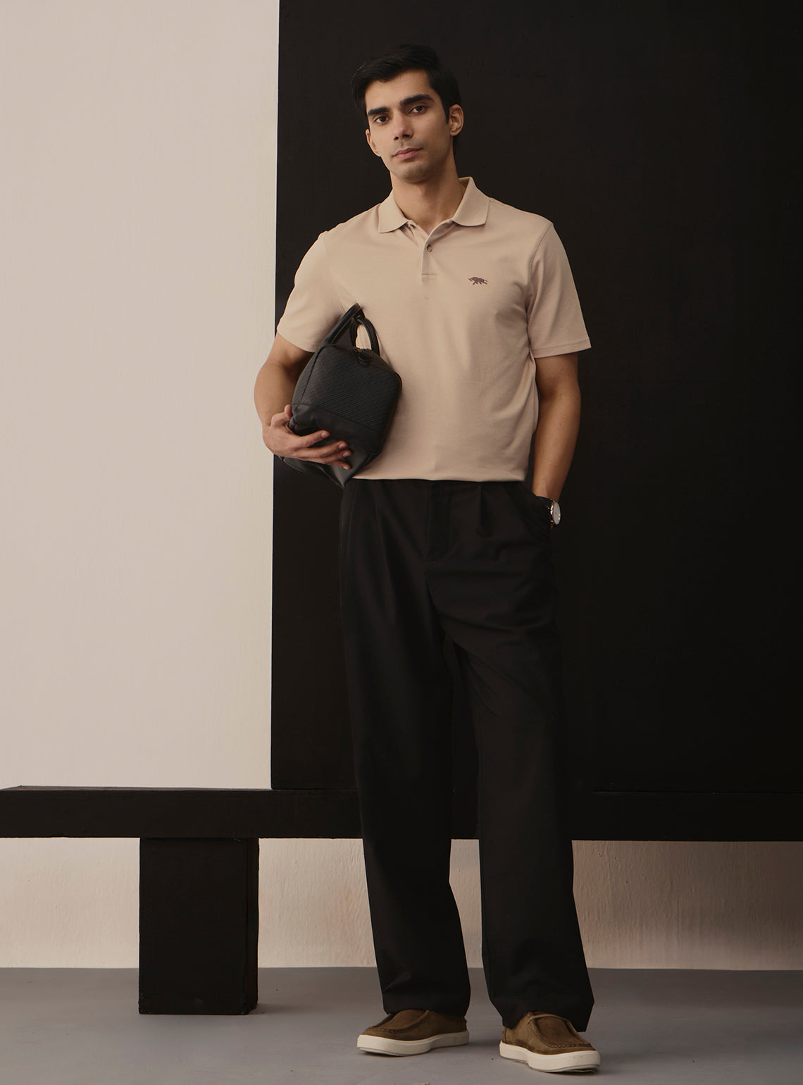 Dune Khaki Cotton Polo