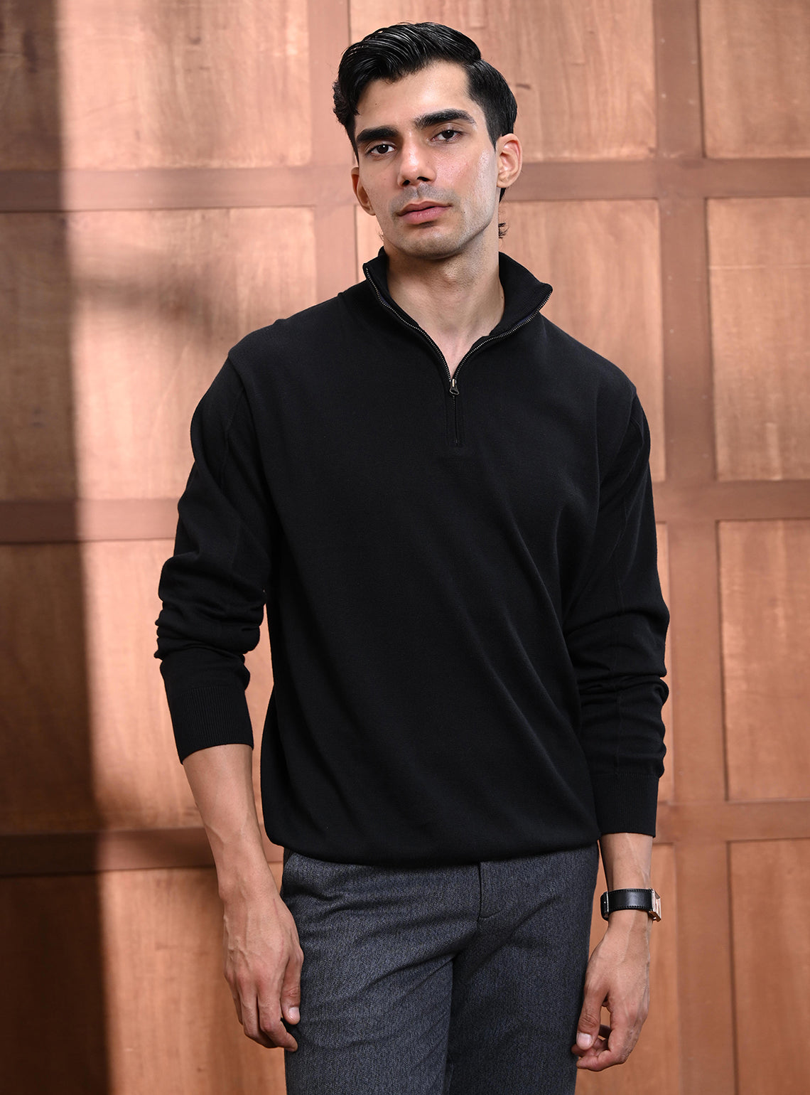 Mirage Black Cotton Pullover