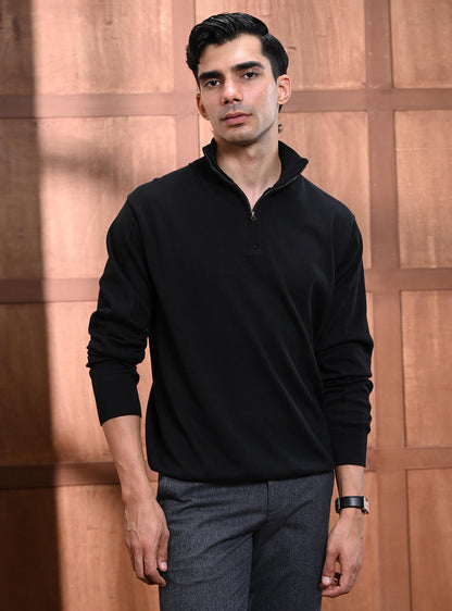 Mirage Black Cotton Pullover