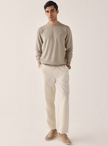 Light Khaki Cotton Pullover