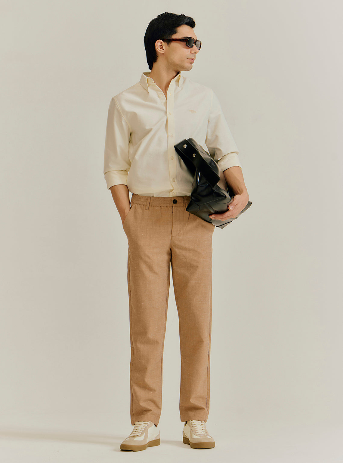 Vanilla Off-White Giza Cotton Oxford Shirt