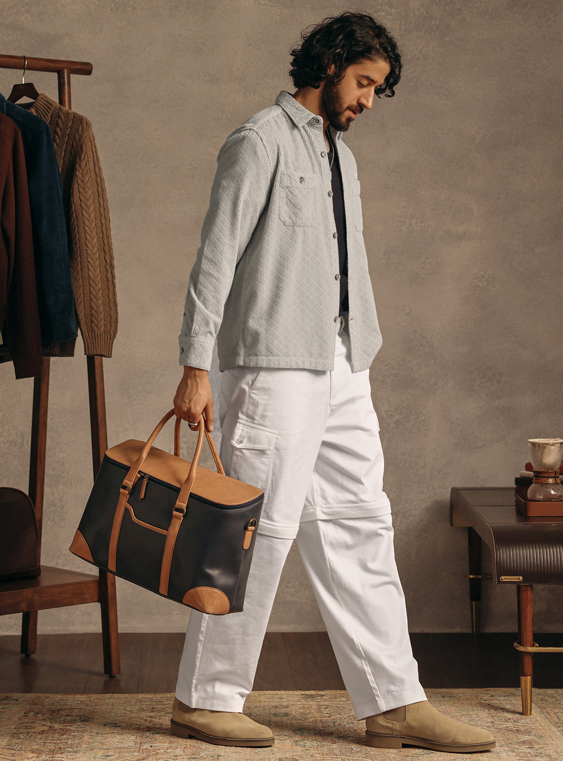 Tundra Grey Cotton Corduroy Overshirt