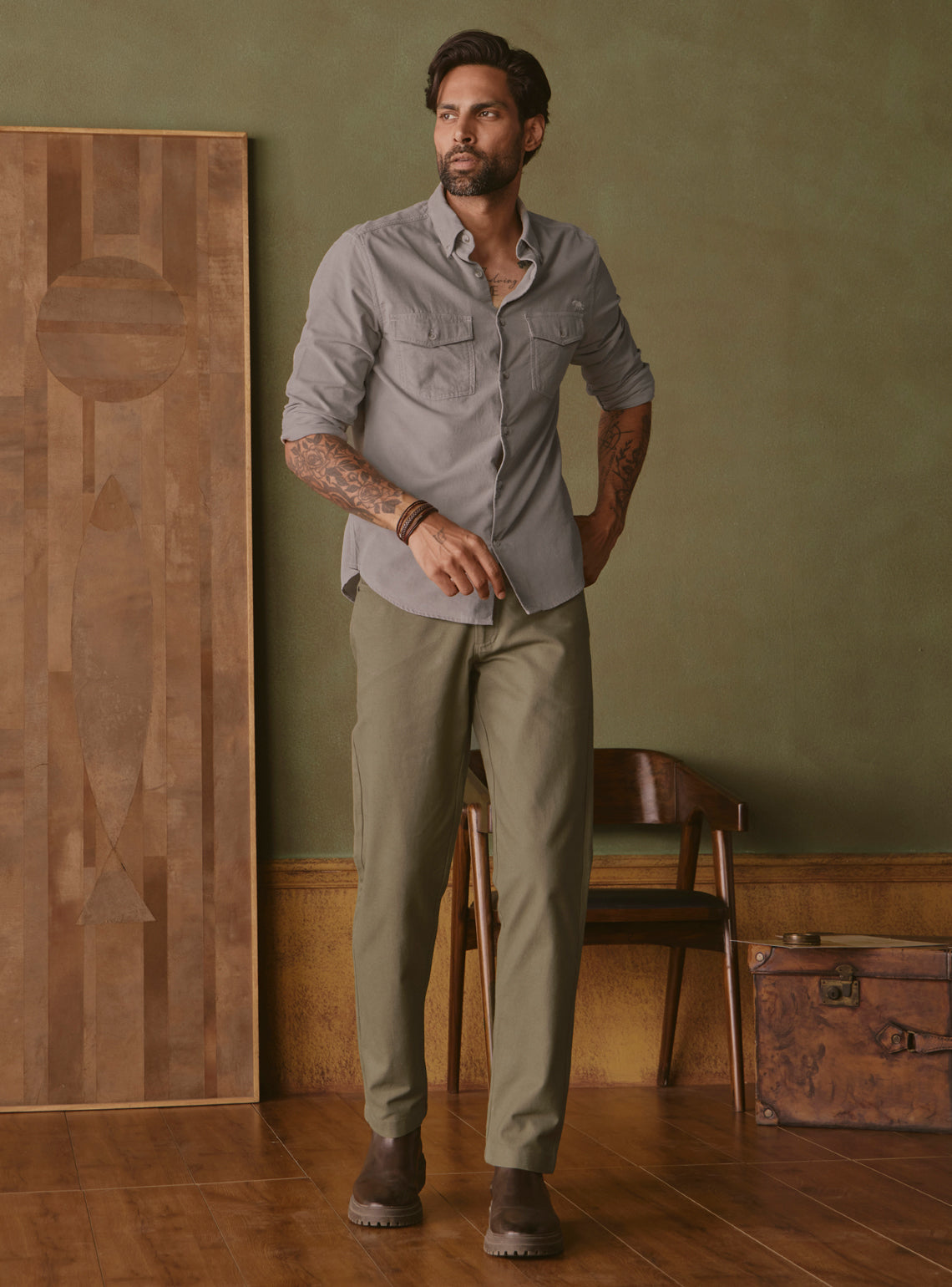 Field Olive Cotton Trouser
