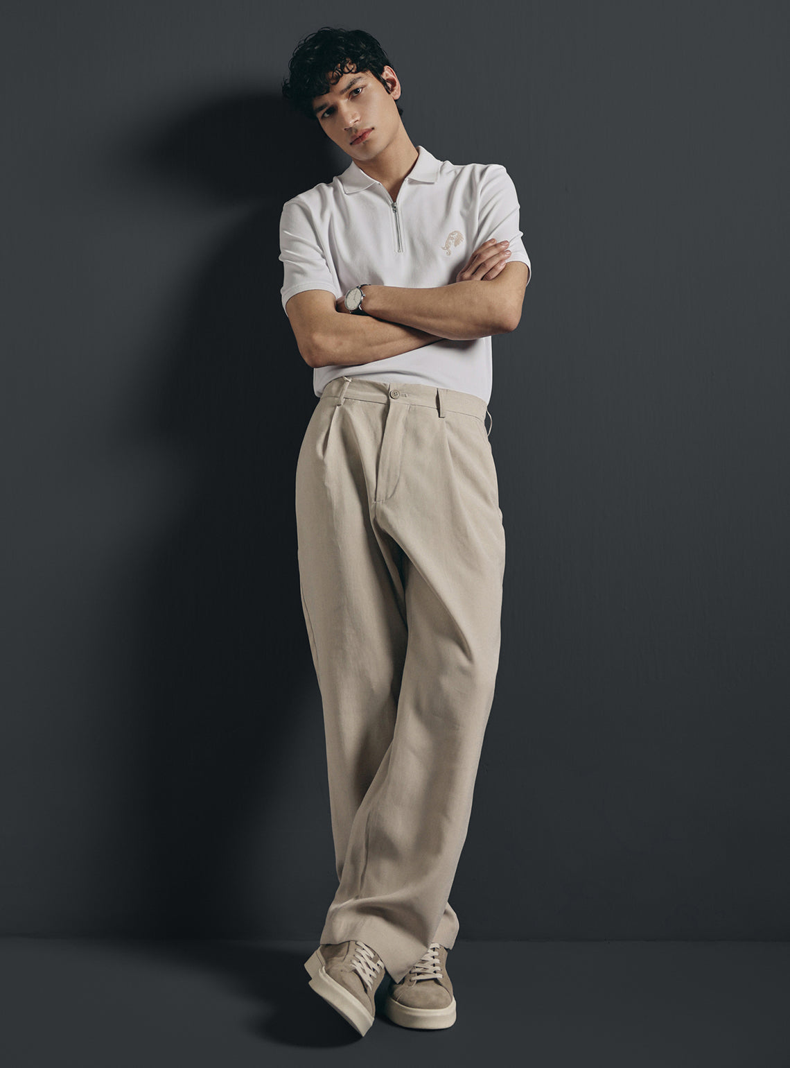 Milk White Cotton Pique Polo