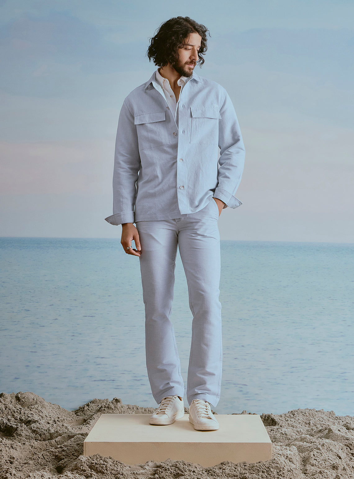 Ocean Blue Stripe Jacket