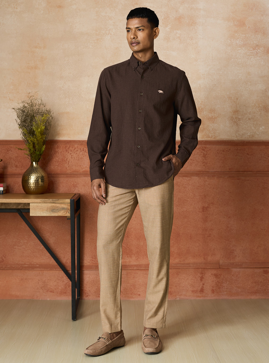 Saddle Cotton Melange Shirt