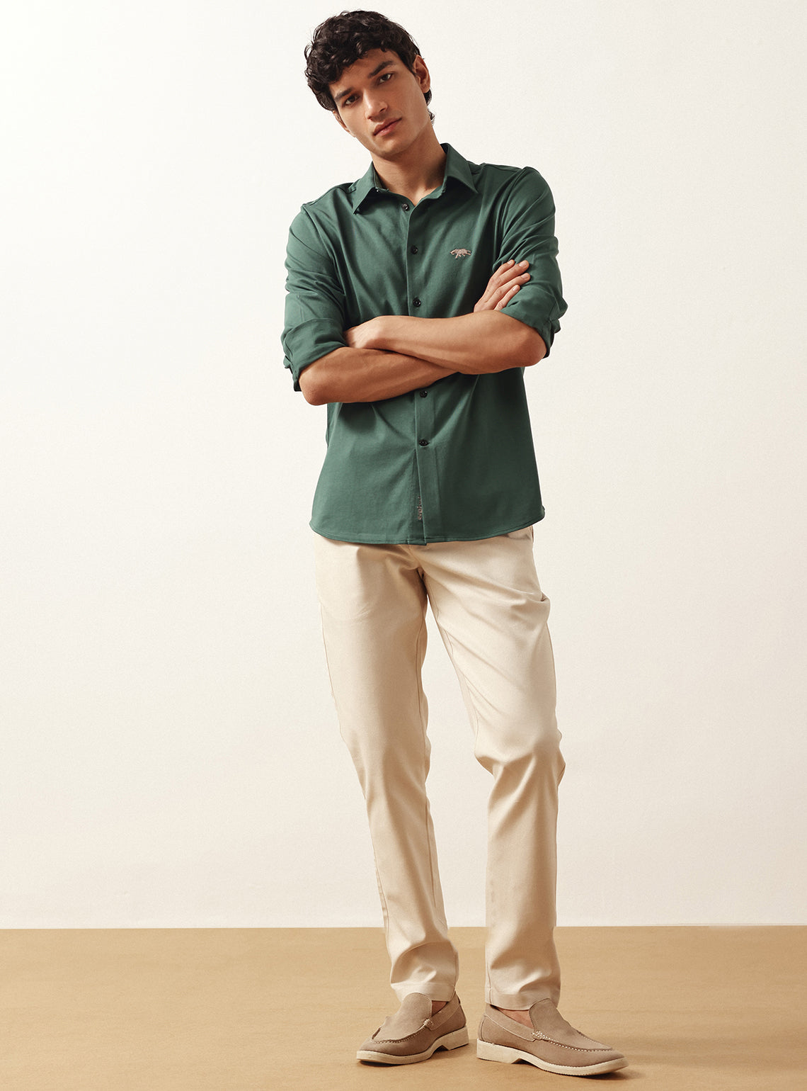 Mineral Olive Cotton Knit Shirt