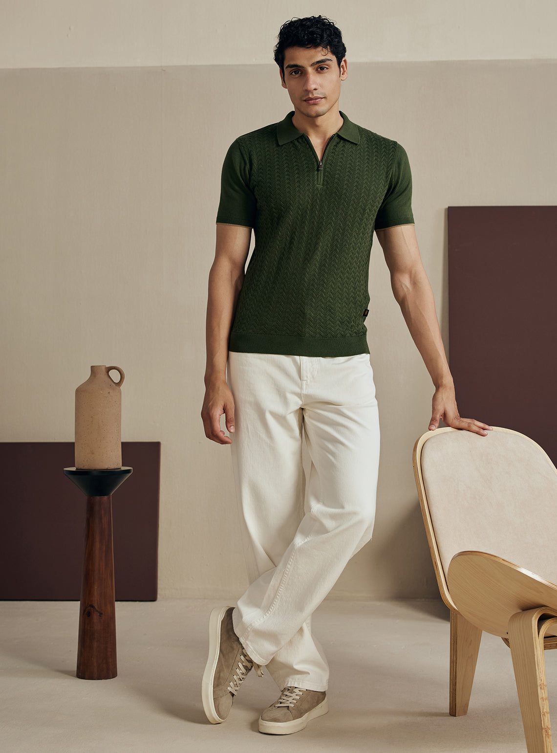 Forest Green Cotton Cables Polo