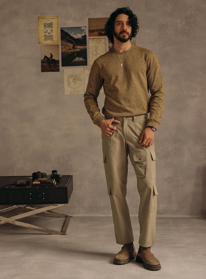 Khaki Quill Poly Twill Utility Cargo