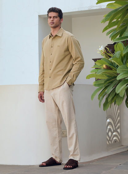 Pavlova Brown Cotton Blend Pique Shirt