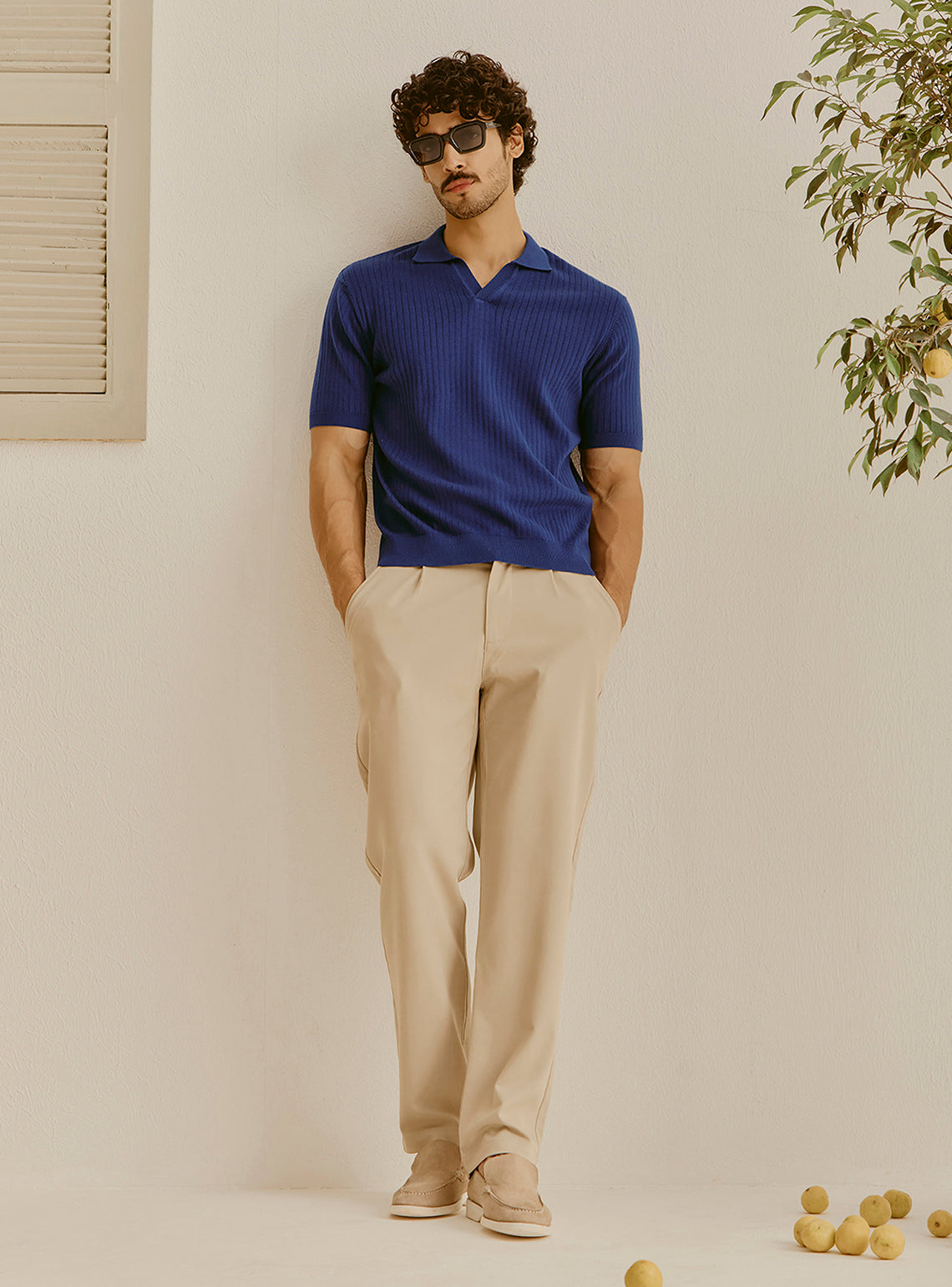 Hvar Blue Cotton Knit Polo