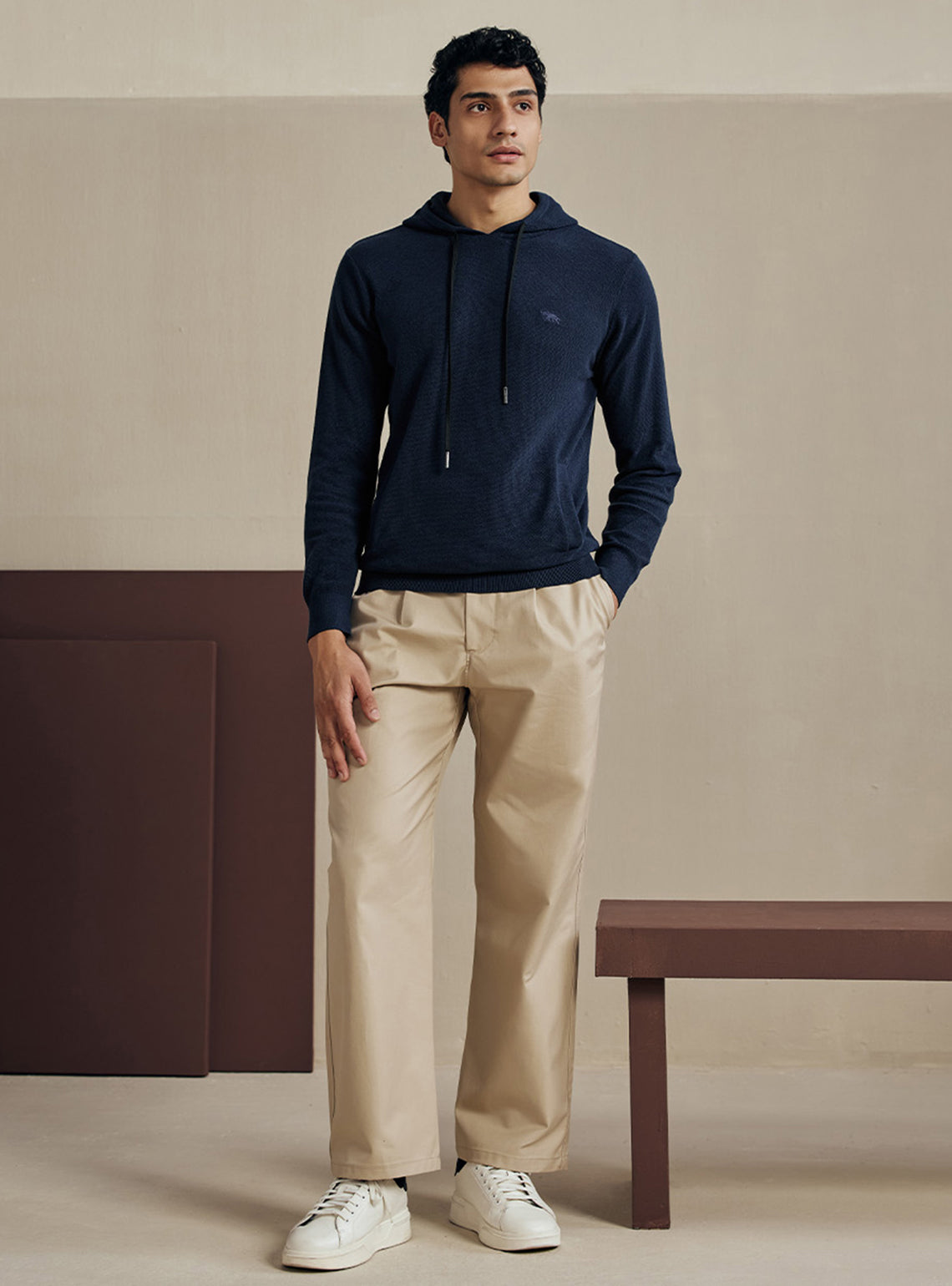 Marine Navy Cotton Hoodie