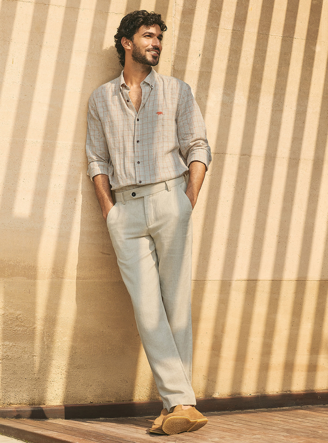 Lyca Grid European Linen Shirt