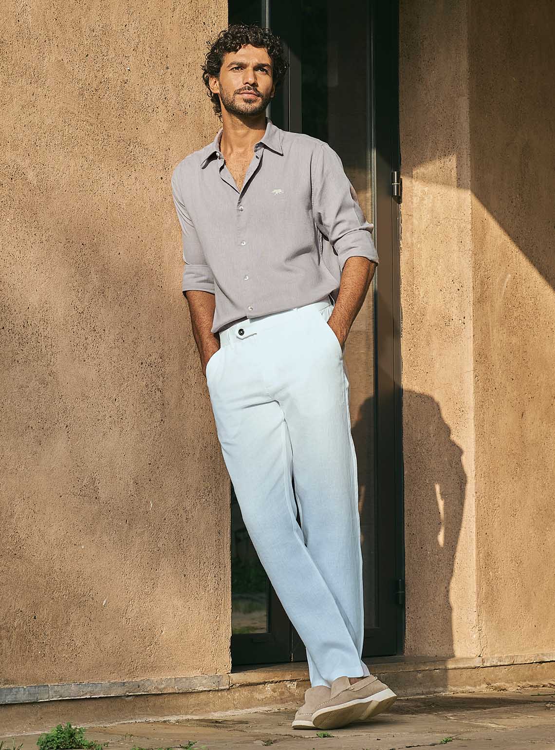 Ashfall Grey Lyocell Linen Shirt