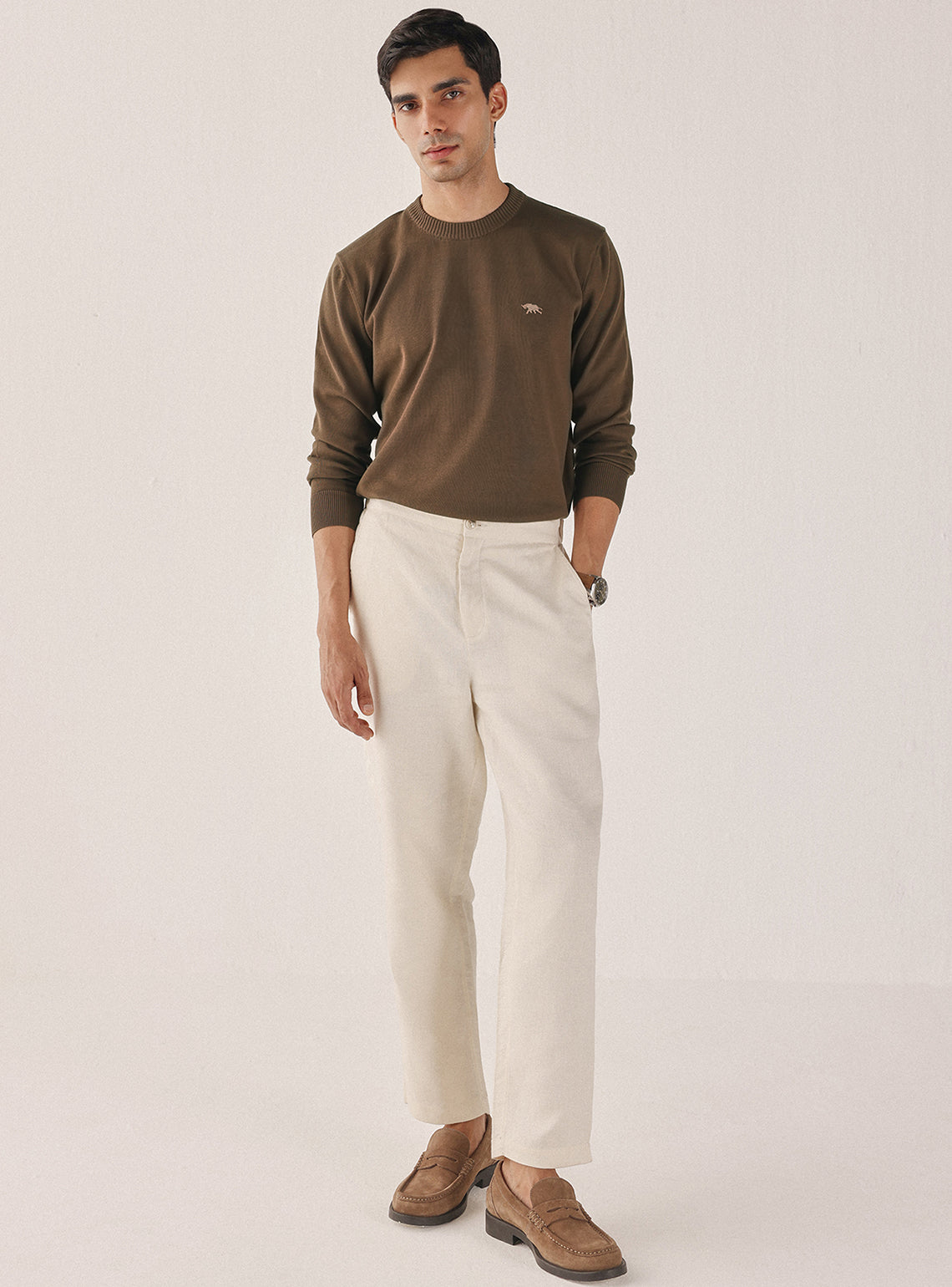 Rift Brown Cotton Pullover